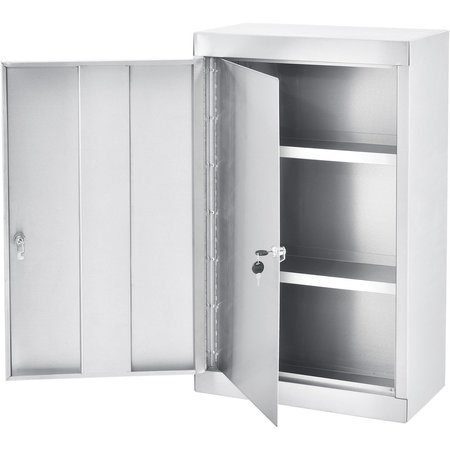 GLOBAL INDUSTRIAL Stainless Steel Large Narcotics Cabinet, Double Door/Double Lock 436953SS